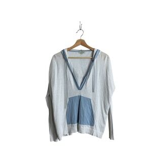 Cortland Park‎ Large Cotton Linen Tassel Beach Hoodie Relaxed Lightweight